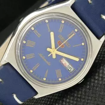 Б/У винтажные часы SEIKO 5 AUTOMATIC 6309A JAPAN MENS D/D BLUE WATCH 608h-a316658-2 SKU608h-a316658
