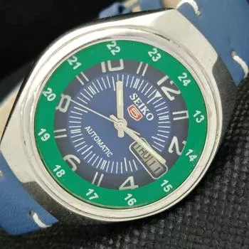 Б/У винтажные часы SEIKO 5 AUTOMATIC 7009A JAPAN MENS D/D BLUE WATCH 588a-a310143-9 SKU588a-a310143