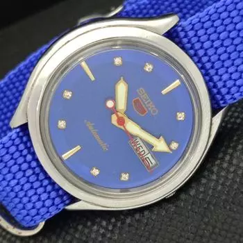 Б/У винтажные часы SEIKO 5 AUTOMATIC 6309A JAPAN MENS D/D BLUE WATCH 584a-a307496-9 SKU584a-a307496