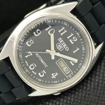 Б/У винтажные часы SEIKO 5 AUTOMATIC 6349A JAPAN MENS D/D BLACK WATCH 595a-a312356-9 SKU595a-a312356