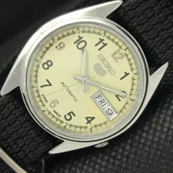 Б/У винтажные часы SEIKO 5 AUTOMATIC 7S36A JAPAN MENS D/D CREAM 608i-a316874-2 SKU608i-a316874