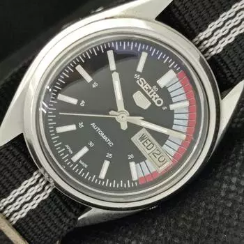 Б/У винтажные часы SEIKO 5 AUTOMATIC 7009A JAPAN MENS D/D BLACK WATCH 608c-a315444-9 SKU608c-a315444