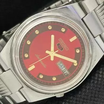 Б/У винтажные часы SEIKO 5 AUTOMATIC 7009A JAPAN MENS D/D RED WATCH 593a-a311329-2 SKU593a-a311329