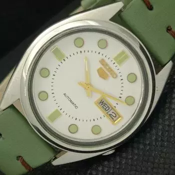 Б/У винтажные часы SEIKO 5 AUTOMATIC 7019A JAPAN MENS D/D WHITE WATCH 589-a310785-2 SKU589-a310785