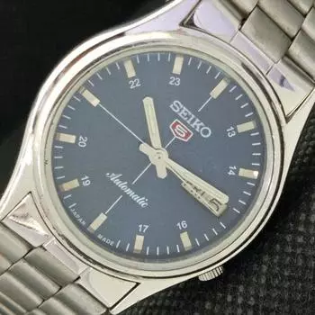 Б/У винтажные часы SEIKO 5 AUTOMATIC 7009A JAPAN MENS D/D BLUE WATCH 608g-a316338-9 SKU608g-a316338