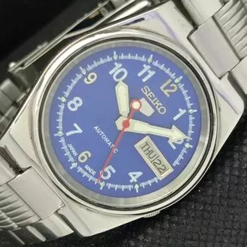 Б/У винтажные часы SEIKO 5 AUTOMATIC 7009A JAPAN MENS D/D BLUE WATCH 594a-a311729-2 SKU594a-a311729