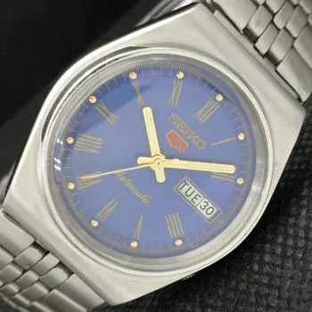 Б/У винтажные часы SEIKO 5 AUTOMATIC 6309A JAPAN MENS D/D BLUE WATCH 608a-a315128-2 SKU608a-a315128