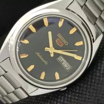 Б/У винтажные часы SEIKO 5 AUTOMATIC 7009A JAPAN MENS D/D BLACK WATCH 604-a314038-9 SKU604-a314038