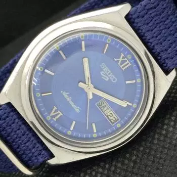 Б/У винтажные часы SEIKO 5 AUTOMATIC 7009A JAPAN MENS D/D BLUE WATCH 608h-a316765-2 SKU608h-a316765