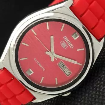 Б/У винтажные часы SEIKO 5 AUTOMATIC 7009A JAPAN MENS D/D RED WATCH 594a-a311765-2 SKU594a-a311765