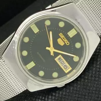Б/У винтажные часы SEIKO 5 AUTOMATIC 7009A JAPAN MENS D/D BLACK WATCH 589-a310787-2 SKU589-a310787