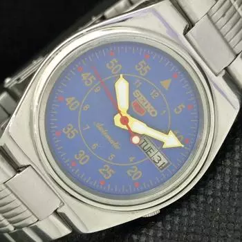 Б/У винтажные часы SEIKO 5 AUTOMATIC 7009A JAPAN MENS D/D BLUE WATCH 594a-a311737-2 SKU594a-a311737