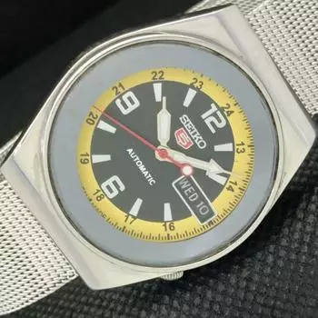 Б/У винтажные часы SEIKO 5 AUTOMATIC 6309A JAPAN MENS D/D BLACK WATCH 602-a313587-2 SKU602-a313587