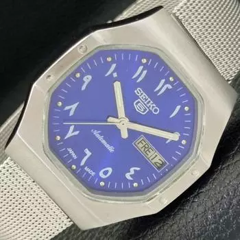 Б/У винтажные часы SEIKO 5 AUTOMATIC 7009A JAPAN MENS ARABIC с синим циферблатом a433927-2 R119-a433927
