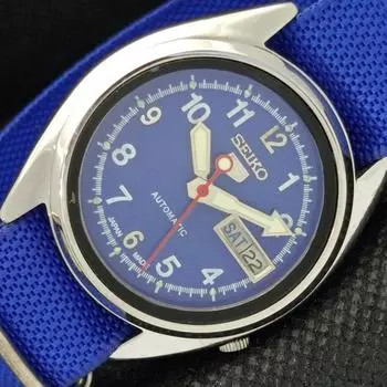 Б/У винтажные часы SEIKO 5 AUTOMATIC 7009A JAPAN MENS D/D BLUE WATCH 594a-a311620-9 SKU594a-a311620