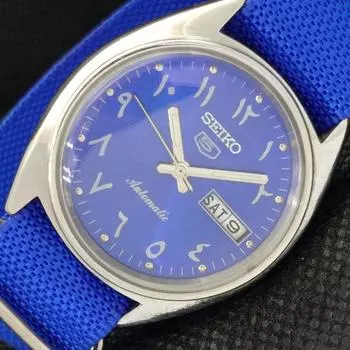 Б/У винтажные часы SEIKO 5 AUTOMATIC 6309A JAPAN MENS D/D ARABIC BLUE a314030-2 SKU604-a314030