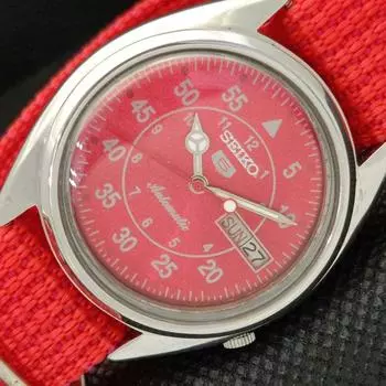 Б/У винтажные часы SEIKO 5 AUTOMATIC 7009A JAPAN MENS D/D RED WATCH 587f-a309607-9 SKU587f-a309607