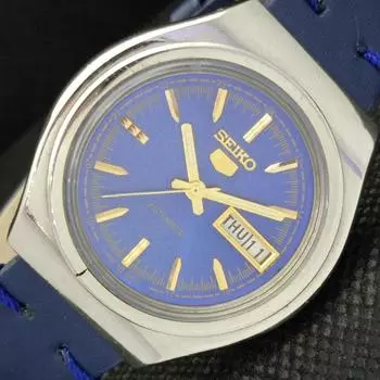Б/У винтажные часы SEIKO 5 AUTOMATIC 6309A JAPAN MENS D/D BLUE WATCH 608k-a317327-2 SKU608k-a317327
