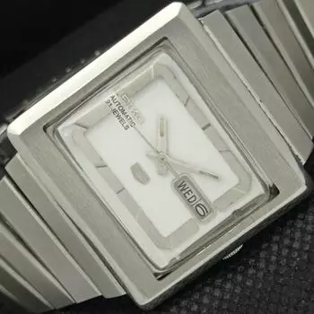 Б/У винтажные часы SEIKO 5 AUTOMATIC 6319A JAPAN MENS D/D WHITE WATCH 592-a311123-2 SKU592-a311123