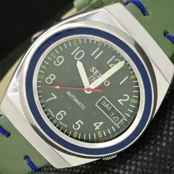 Б/У винтажные часы SEIKO 5 AUTOMATIC 7009A JAPAN MENS D/D GREEN 621b-a413501-2 SKU621b-a413501