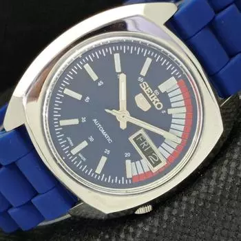 Б/У винтажные часы SEIKO 5 AUTOMATIC 7019A JAPAN MENS D/D BLUE WATCH 594a-a311666-9 SKU594a-a311666
