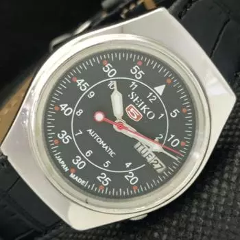 Б/У винтажные часы SEIKO 5 AUTOMATIC 6309A JAPAN MENS D/D BLACK WATCH 608i-a316819-2 SKU608i-a316819