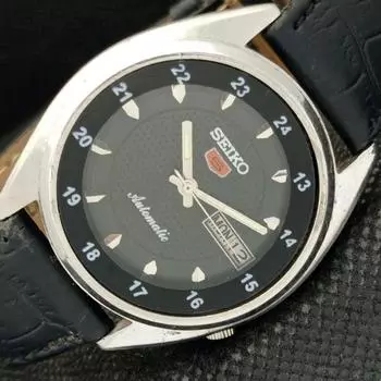 Б/У винтажные часы SEIKO 5 AUTOMATIC 7009A JAPAN MENS D/D BLACK WATCH 588a-a310161-9 SKU588a-a310161