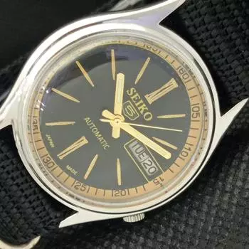 Б/У винтажные часы SEIKO 5 AUTOMATIC 7009A JAPAN MENS D/D BLACK WATCH 596-a312745-2 SKU596-a312745