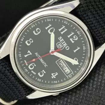 Б/У винтажные часы SEIKO 5 AUTOMATIC 6319A JAPAN MENS D/D BLACK WATCH 595a-a312352-9 SKU595a-a312352