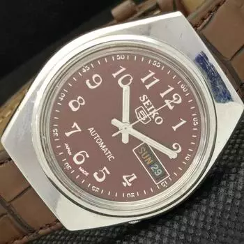 Б/У винтажные часы SEIKO 5 AUTOMATIC 6309A JAPAN MENS D/D BROWN 596-a312725-2 SKU596-a312725