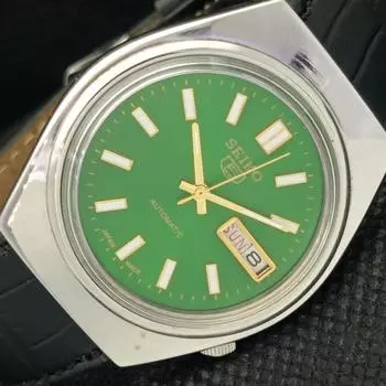 Б/У винтажные часы SEIKO 5 AUTOMATIC 6309A JAPAN MENS D/D GREEN WATCH 589-a310800-9 SKU589-a310800