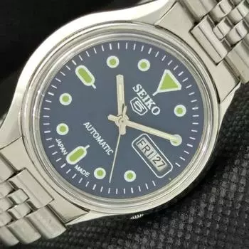 Б/У винтажные часы SEIKO 5 AUTOMATIC 6309A JAPAN MENS D/D BLUE WATCH 596-a312750-9 SKU596-a312750