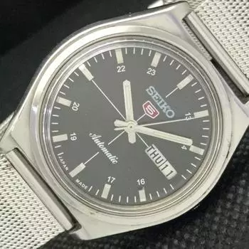 Б/У винтажные часы SEIKO 5 AUTOMATIC 6309A JAPAN MENS D/D BLACK WATCH 608i-a316858-2 SKU608i-a316858