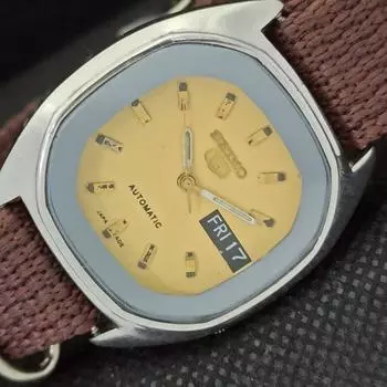 Б/У винтажные часы SEIKO 5 AUTOMATIC 7009A JAPAN MENS D/D BEIGE 550l-a298046-9 SKU550l-a298046