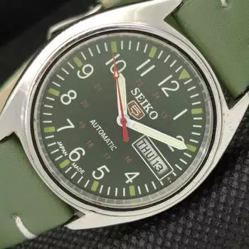 Б/У винтажные часы SEIKO 5 AUTOMATIC 6309A JAPAN MENS D/D GREEN WATCH 596-a312784-9 SKU596-a312784
