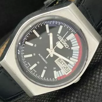 Б/У винтажные часы SEIKO 5 AUTOMATIC 6349A JAPAN MENS D/D BLACK WATCH 608i-a316851-9 SKU608i-a316851