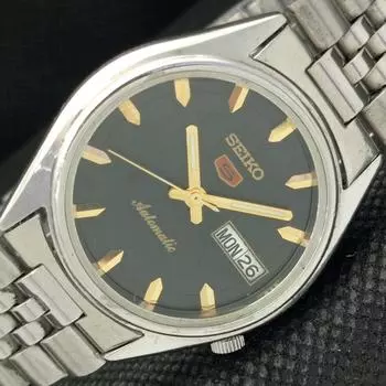 Б/У винтажные часы SEIKO 5 AUTOMATIC 7S26A JAPAN MENS D/D BLACK WATCH 603-a313745-2 SKU603-a313745