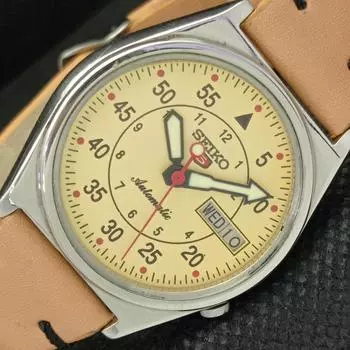 Б/У винтажные часы SEIKO 5 AUTOMATIC 7019A JAPAN MENS D/D BEIGE 594a-a311685-2 SKU594a-a311685