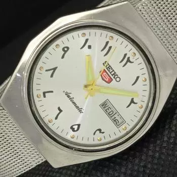 Б/У винтажные часы SEIKO 5 AUTOMATIC 6349A JAPAN MENS D/D ARABIC WATCH 598-a313190-2 SKU598-a313190