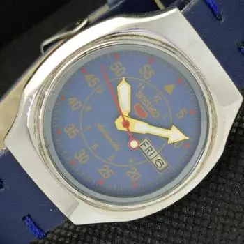 Б/У винтажные часы SEIKO 5 AUTOMATIC 7009A JAPAN MENS D/D BLUE WATCH 594a-a311725-2 SKU594a-a311725