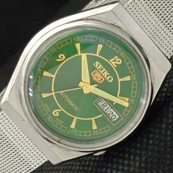 Б/У винтажные часы SEIKO 5 AUTOMATIC 6309A JAPAN MENS D/D GREEN WATCH 596a-a319301-2 SKU596a-a319301