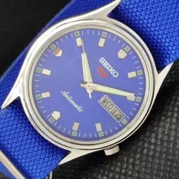 Б/У винтажные часы SEIKO 5 AUTOMATIC 7009A JAPAN MENS D/D BLUE WATCH 598-a313181-9 SKU598-a313181