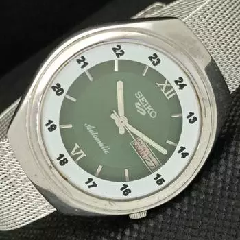 Б/У винтажные часы SEIKO 5 AUTOMATIC 7S26A JAPAN MENS D/D GREEN WATCH 588a-a310130-2 SKU588a-a310130