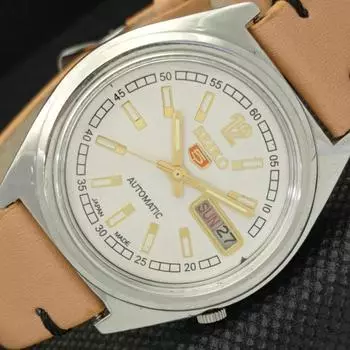 Б/У винтажные часы SEIKO 5 AUTOMATIC 7009A JAPAN MENS D/D WHITE WATCH 596-a312765-2 SKU596-a312765