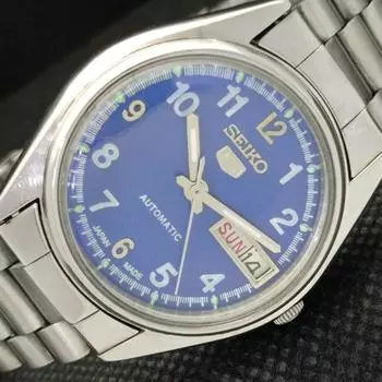 Б/У винтажные часы SEIKO 5 AUTOMATIC 6349A JAPAN MENS D/D BLUE WATCH 608e-a315956-2 SKU608e-a315956