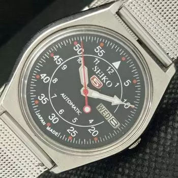 Б/У винтажные часы SEIKO 5 AUTOMATIC 6309A JAPAN MENS D/D BLACK WATCH 608i-a316911-2 SKU608i-a316911