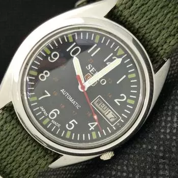 Б/У винтажные часы SEIKO 5 AUTOMATIC 7009A JAPAN MENS D/D BLACK WATCH 621b-a413506-2 SKU621b-a413506