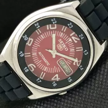 Б/У винтажные часы SEIKO 5 AUTOMATIC 7009A JAPAN MENS D/D RED WATCH 588a-a310155-2 SKU588a-a310155