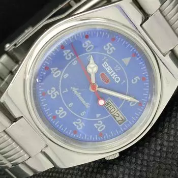 Б/У винтажные часы SEIKO 5 AUTOMATIC 7009A JAPAN MENS D/D BLUE WATCH 587f-a309639-9 SKU587f-a309639