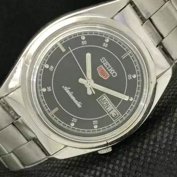 Б/У винтажные часы SEIKO 5 AUTOMATIC 7009A JAPAN MENS D/D BLACK WATCH 604-a314041-2 SKU604-a314041